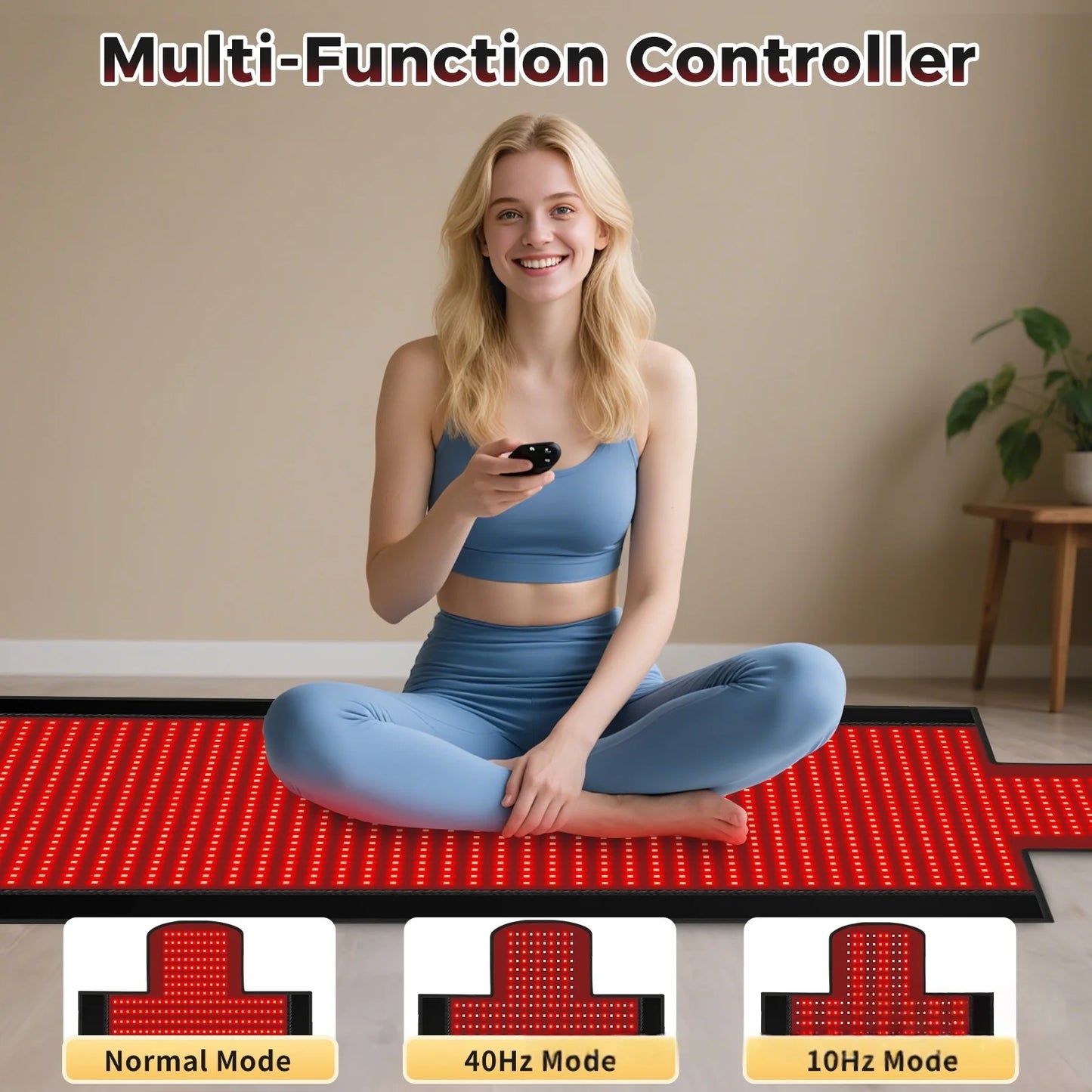 325/1370/2570pcs LEDs Red Light Therapy Mat 660nm 850nm Red Light Blanket Pad Phototherapy Waist Heating Body Pain Relief