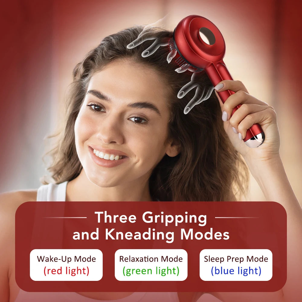 Blue & Red Light Therapy/ Hair Growth/ Scalp Massage Brush