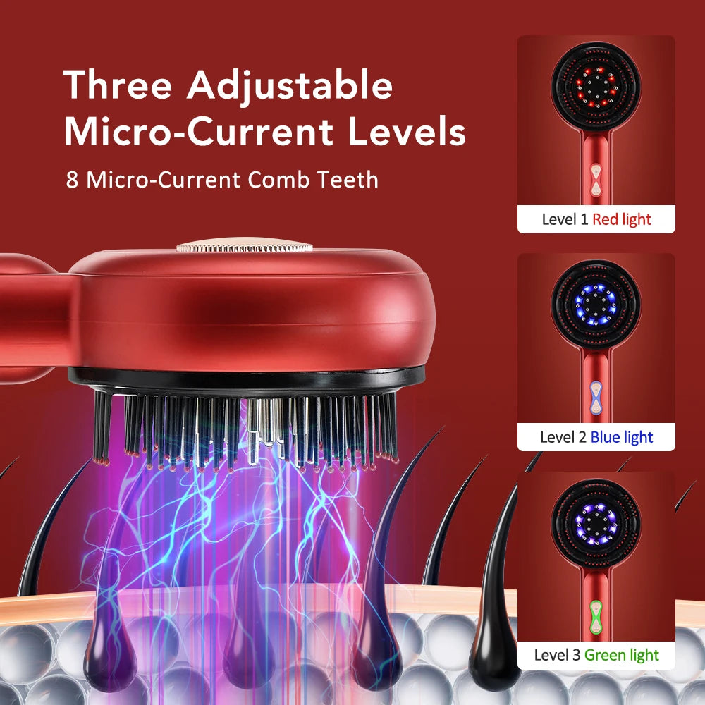 Blue & Red Light Therapy/ Hair Growth/ Scalp Massage Brush