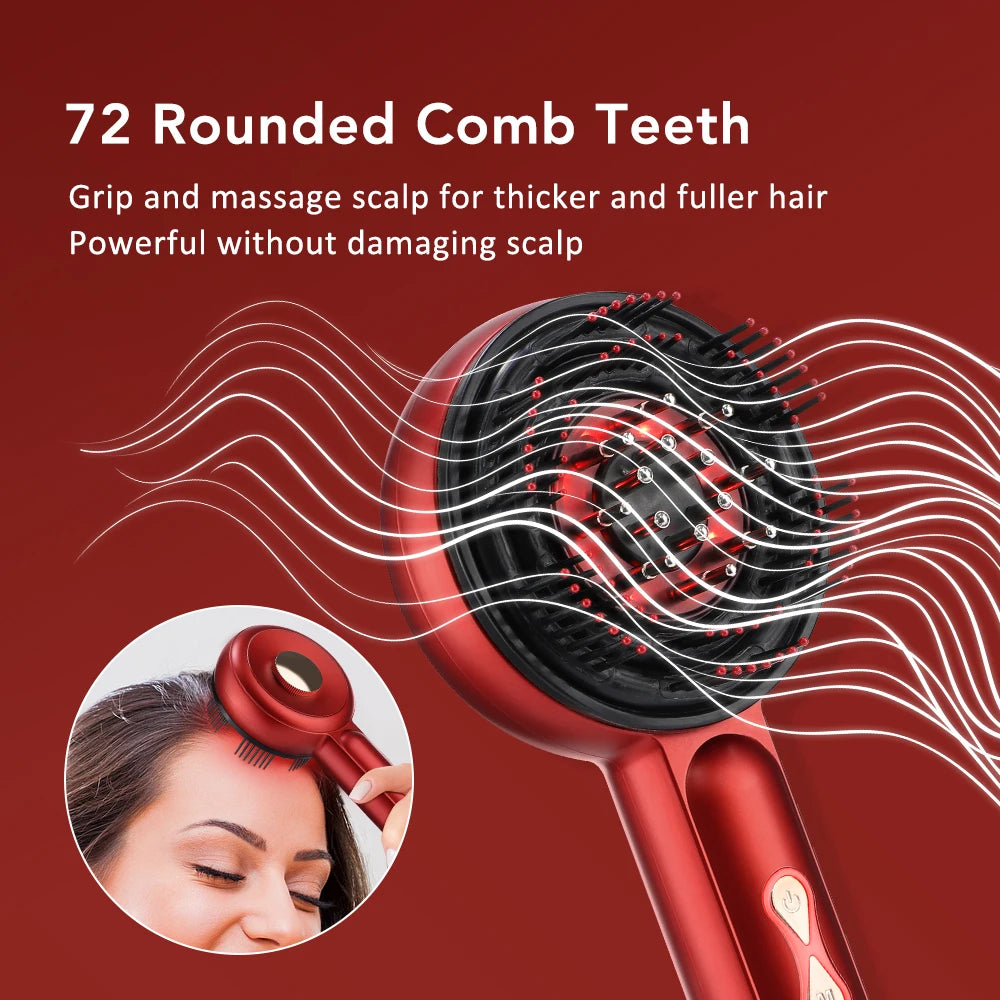 Blue & Red Light Therapy/ Hair Growth/ Scalp Massage Brush