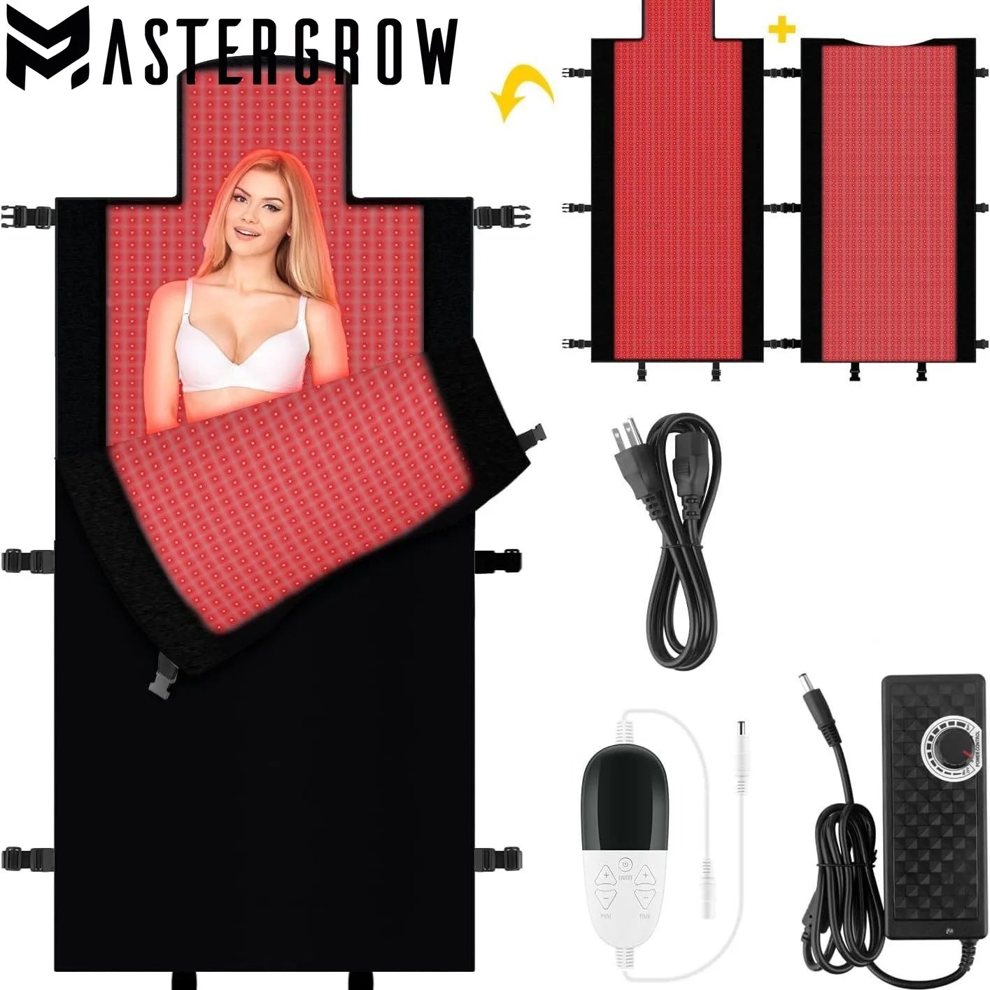 325/1370/2570pcs LEDs Red Light Therapy Mat 660nm 850nm Red Light Blanket Pad Phototherapy Waist Heating Body Pain Relief