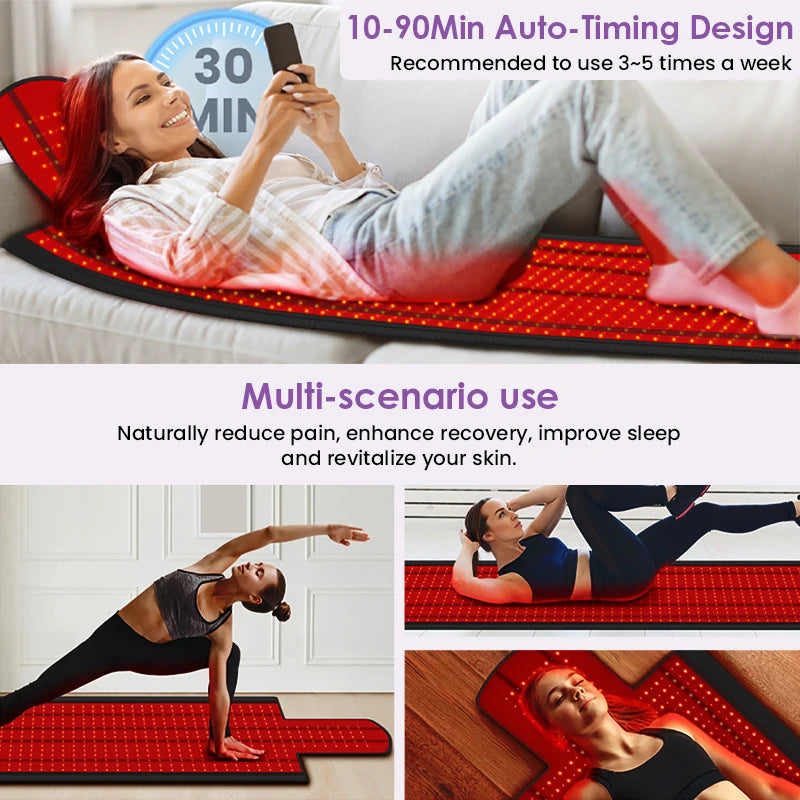 KEMOKO New Red Light Therapy Pads 1370 LEDs 660&850nm Near Infrared Light Therapy Pads Large Pads for Whole Body Treatment